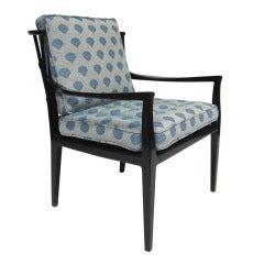 Black lacquer armchair by Baker