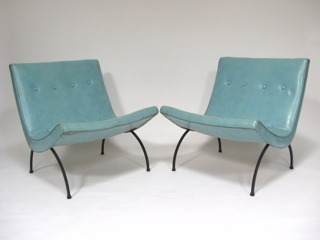 American Pair of Milo Baughman scoop chairs