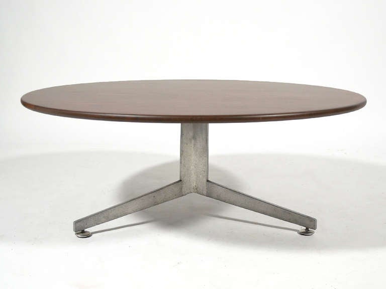 Mid-Century Modern Ward Bennett Rosewood and Aluminum Coffee Table by Lehigh For Sale