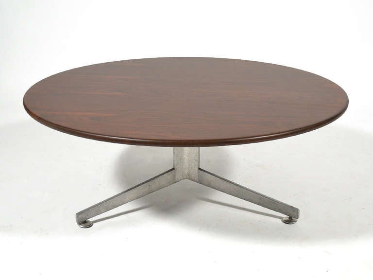Late 20th Century Ward Bennett Rosewood and Aluminum Coffee Table by Lehigh For Sale
