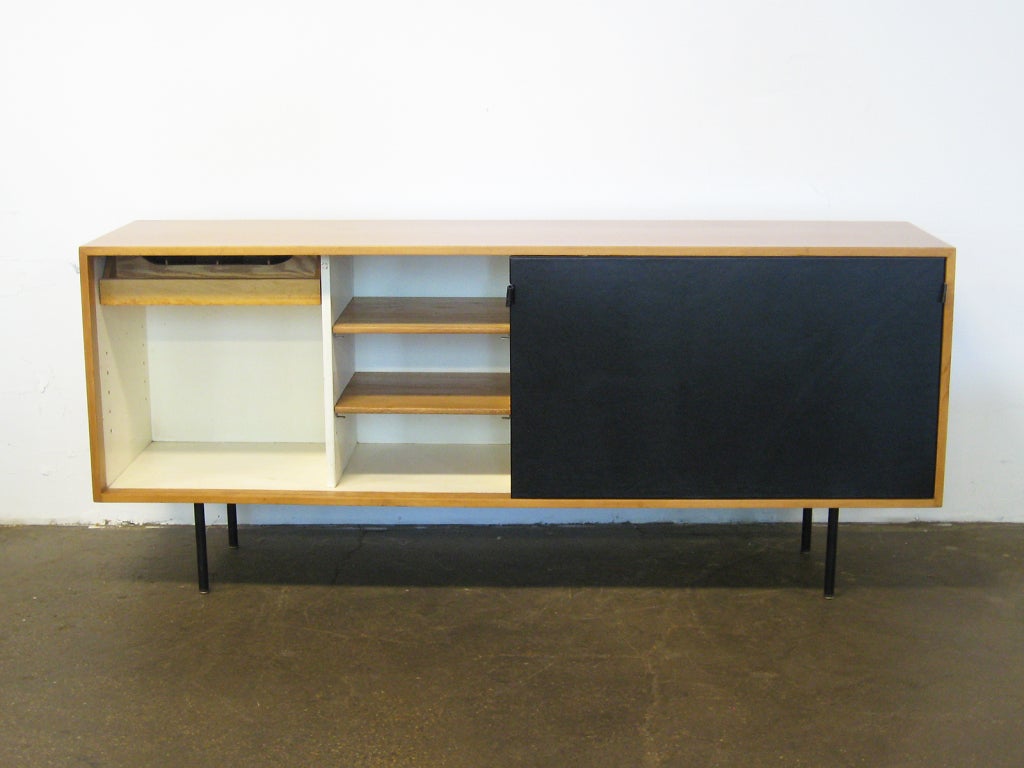 Mid-20th Century Florence Knoll credenza with leather doors