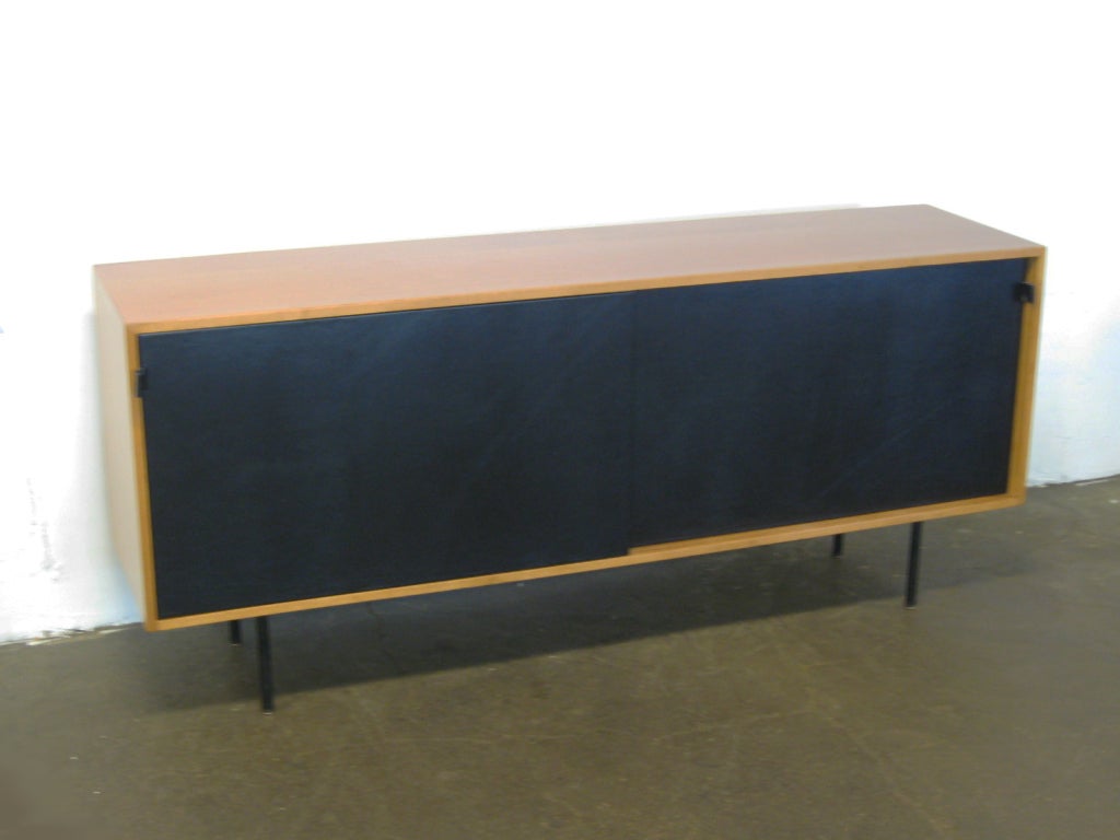 Florence Knoll credenza with leather doors 2