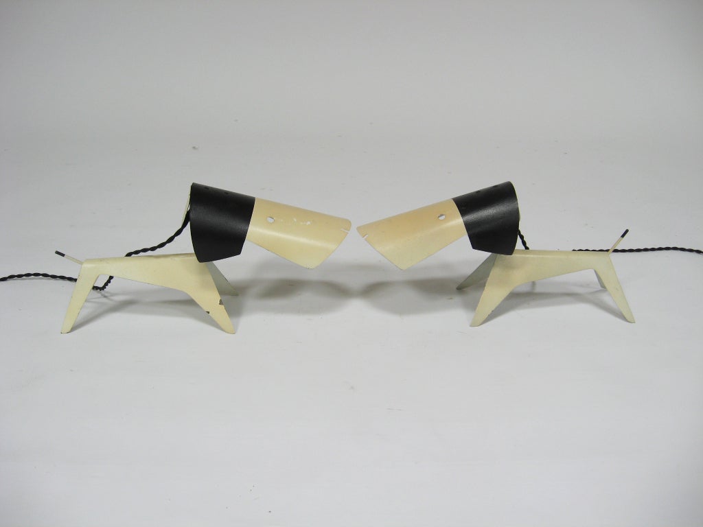 Mid-20th Century Pair of Figural Dog Lamps by Jean Boris LaCroix