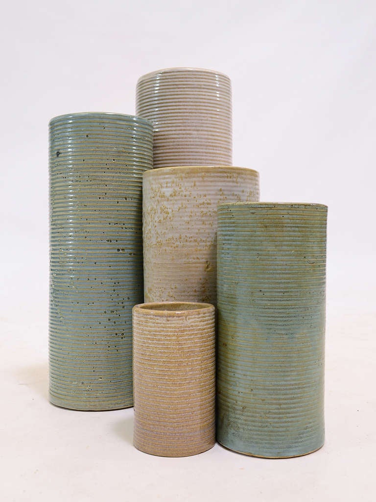 Collection of Zanesville "Stone Age Modern" vases at 1stDibs