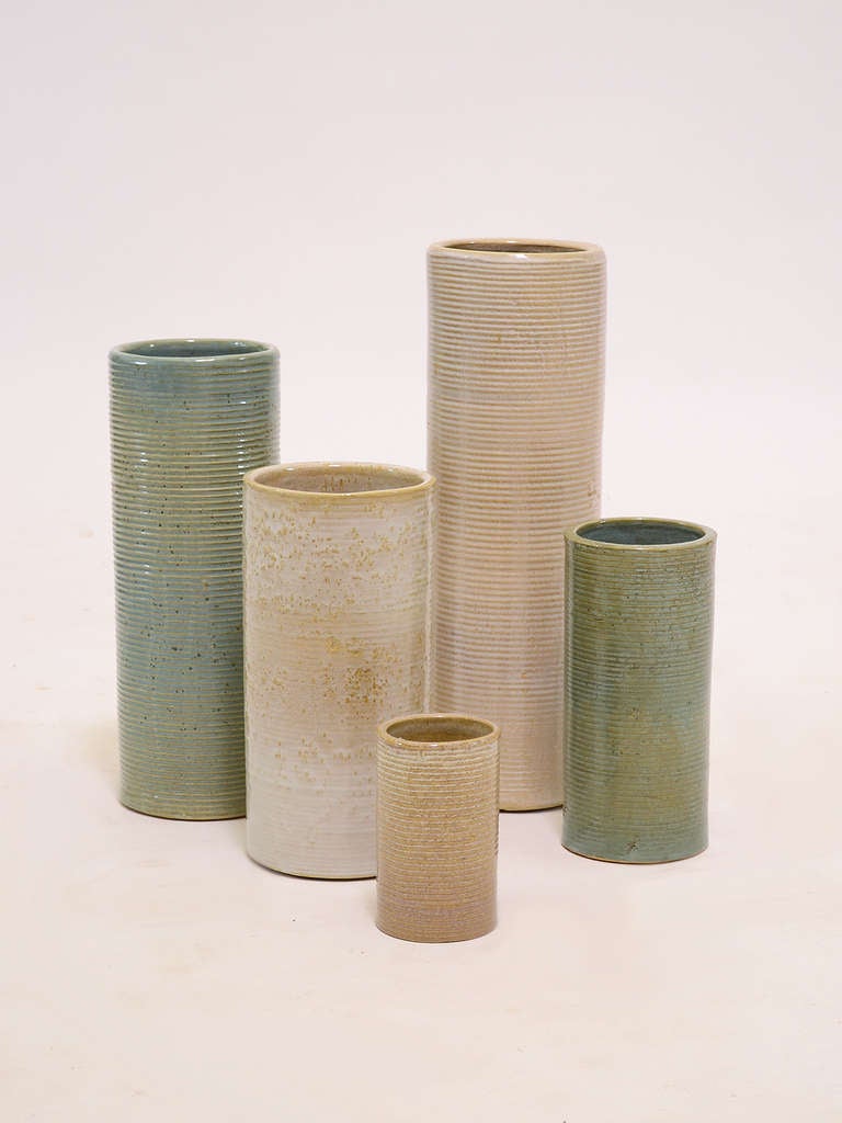 Collection of Zanesville "Stone Age Modern" vases at 1stDibs