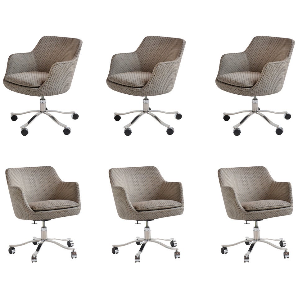 Executive Armchairs with Casters by Nicos Zographos