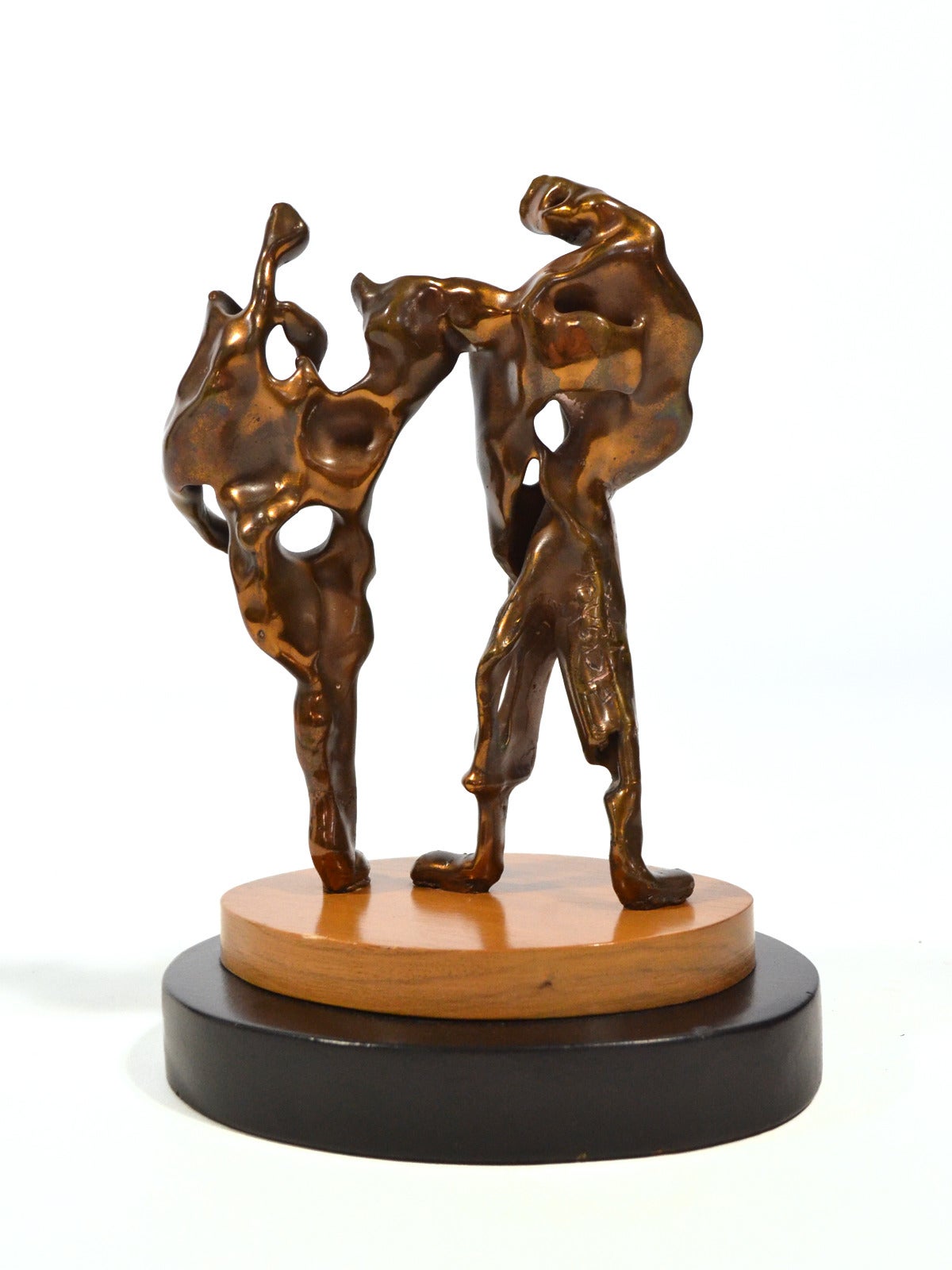 Mid-Century Modern Max Fleisher Abstract Bronze Sculpture 