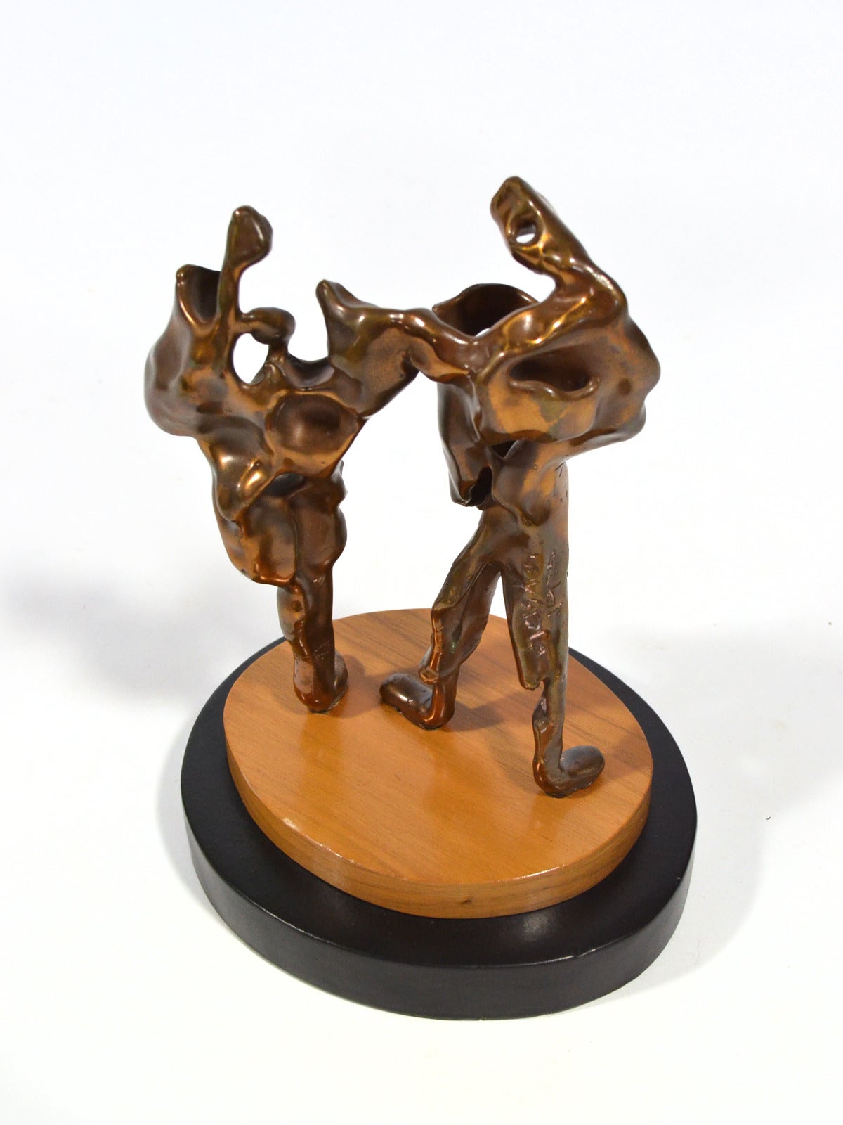 Painted Max Fleisher Abstract Bronze Sculpture 