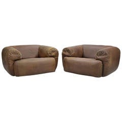Pair of Stendig "Cumulus Group" Leather Lounge Chairs 