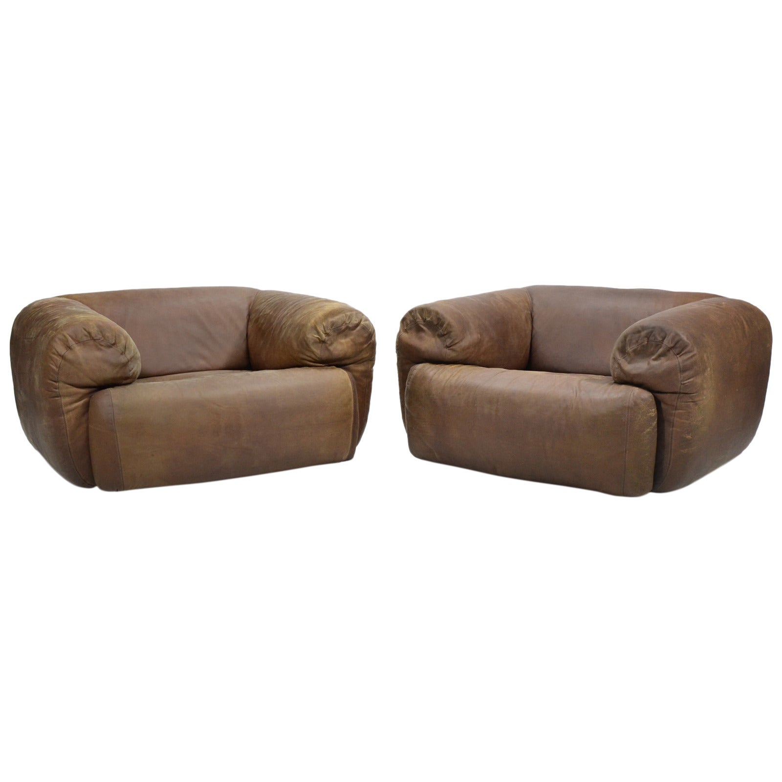 Pair of Stendig "Cumulus Group" Leather Lounge Chairs 