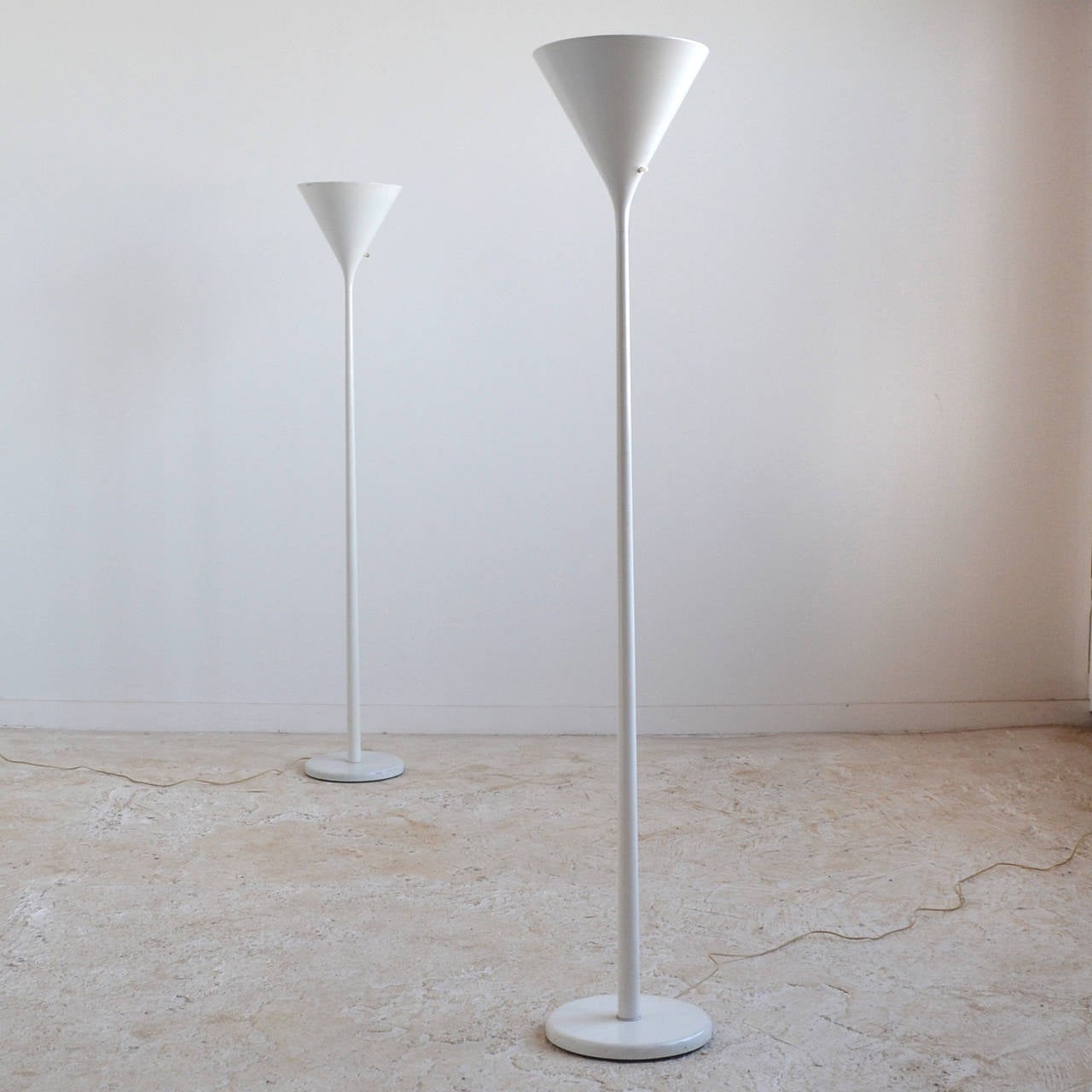 Nessen Pair of Torchiere Floor Lamps In Good Condition In Highland, IN
