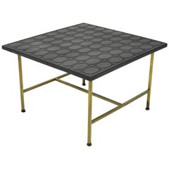 Paul McCobb Brass Side or End Table with Uncommon Textured Top