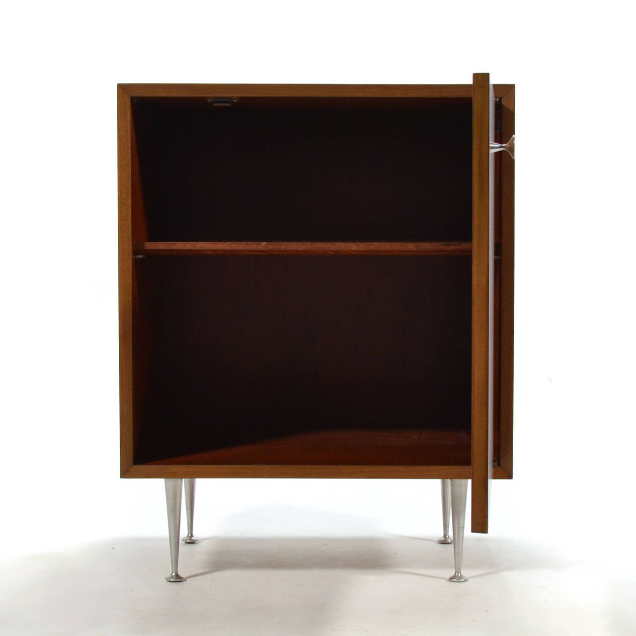Aluminum George Nelson Walnut Cabinet by Herman Miller