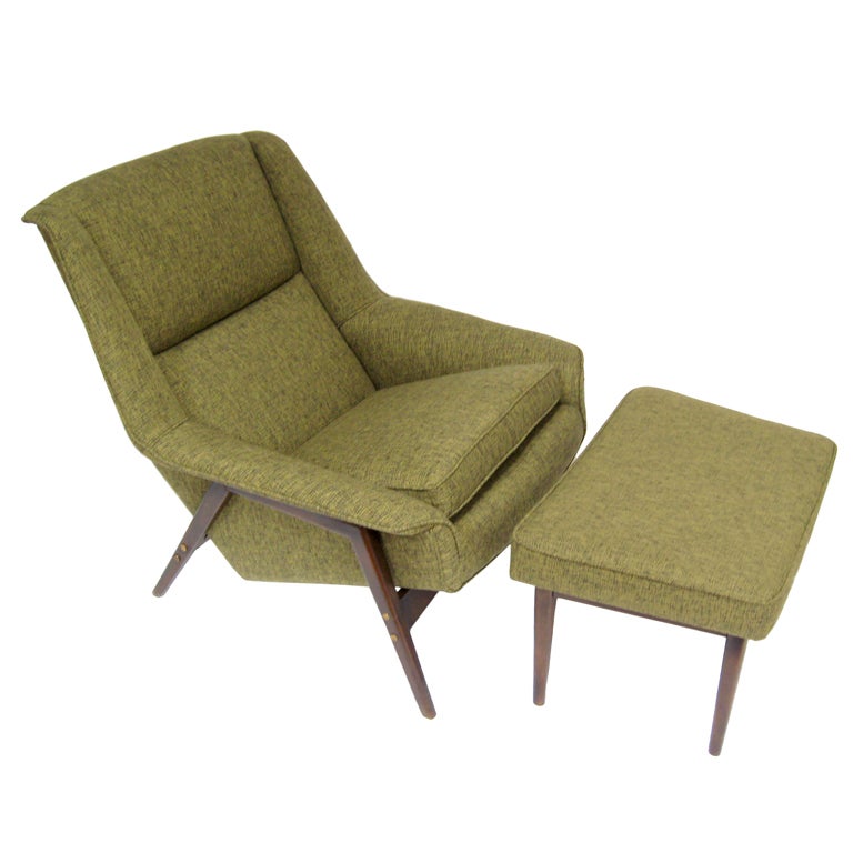 Folke Ohlsson lounge chair and ottoman by Dux