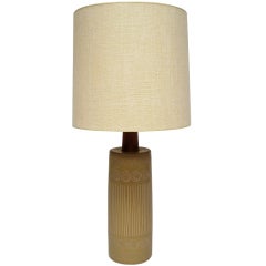 Camel Colored Table Lamp with Sgraffito by Gordon and Jane Martz