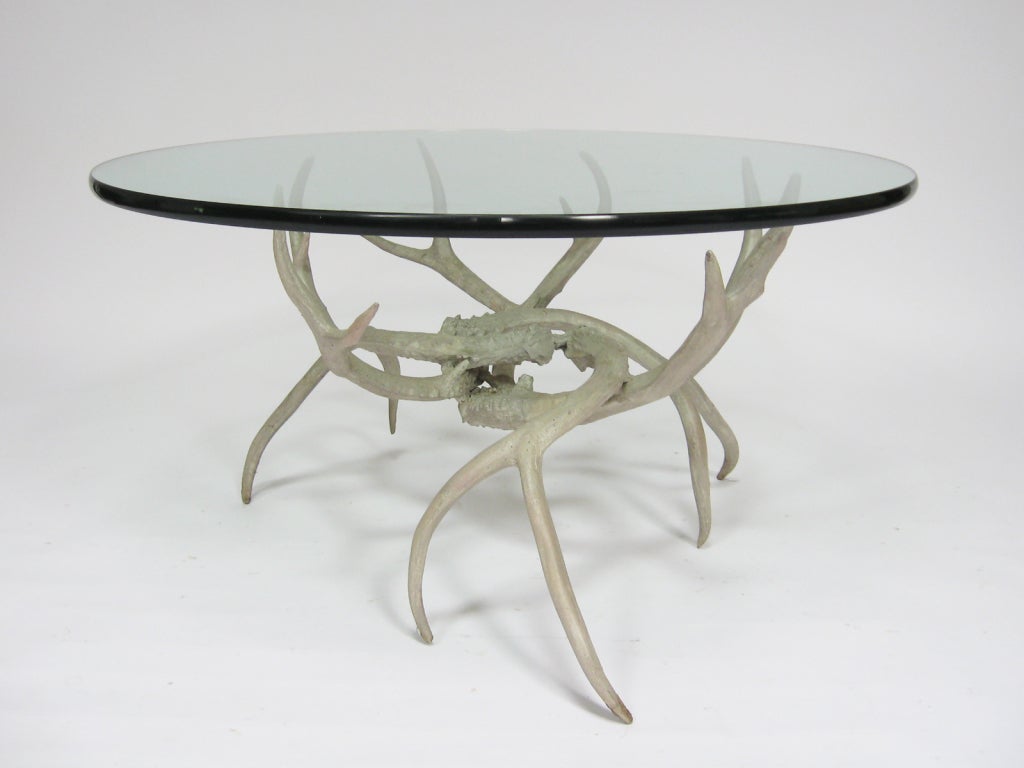Late 20th Century Arthur Court aluminum antler cocktail table