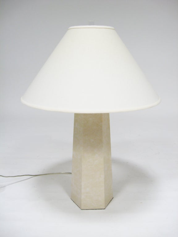 Late 20th Century Table Lamp in Faux Lizard with Lucite Details For Sale