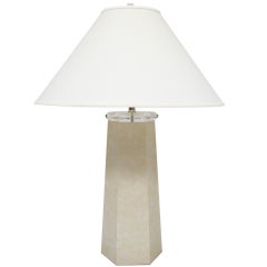 Table Lamp in Faux Lizard with Lucite Details 11