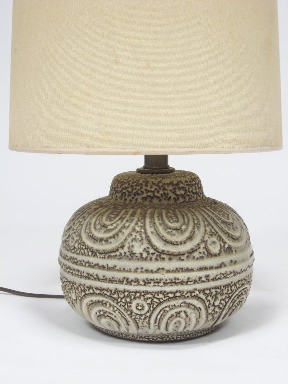 Mid-Century Modern Design Technics Table Lamp with Textured Base For Sale
