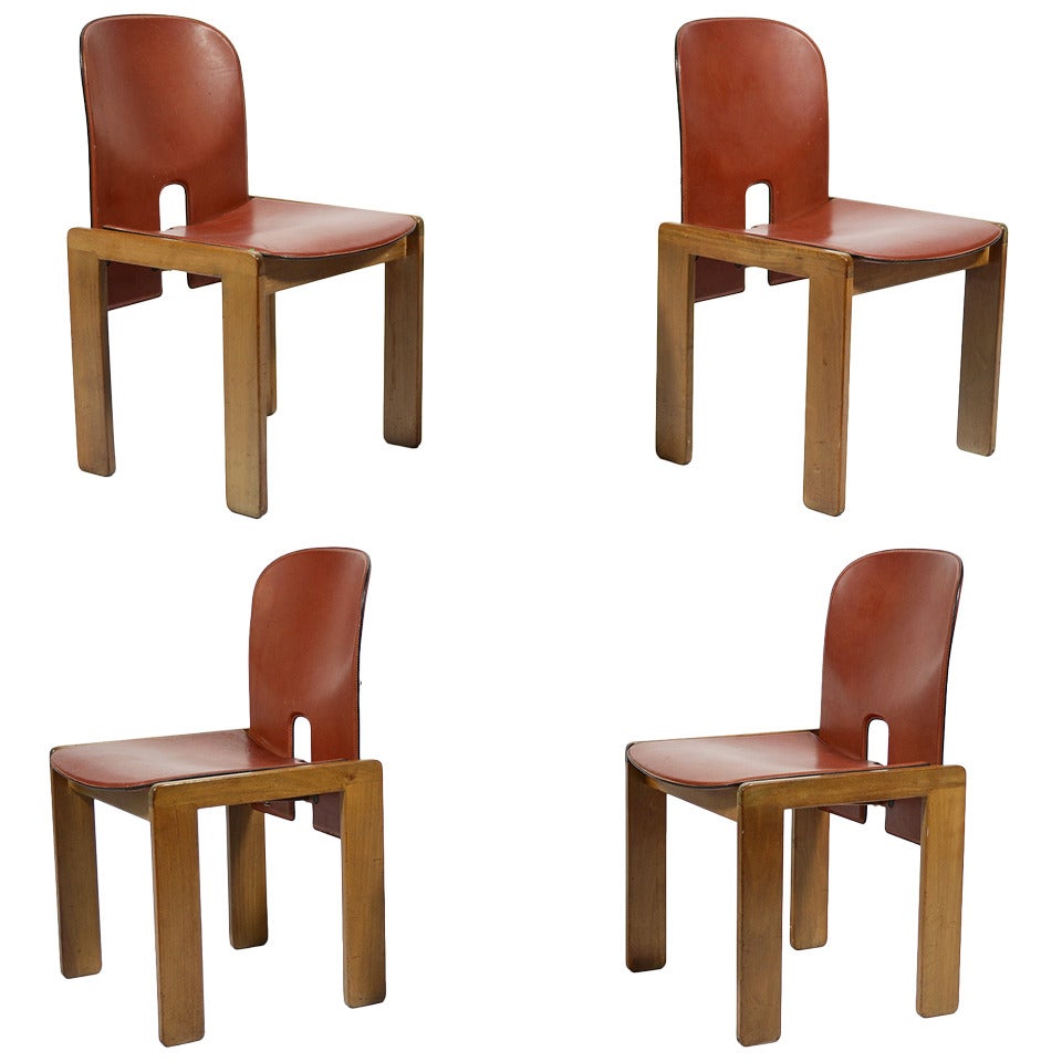 Set of four model 121 chairs by Afra and Tobia Scarpa for Cassina