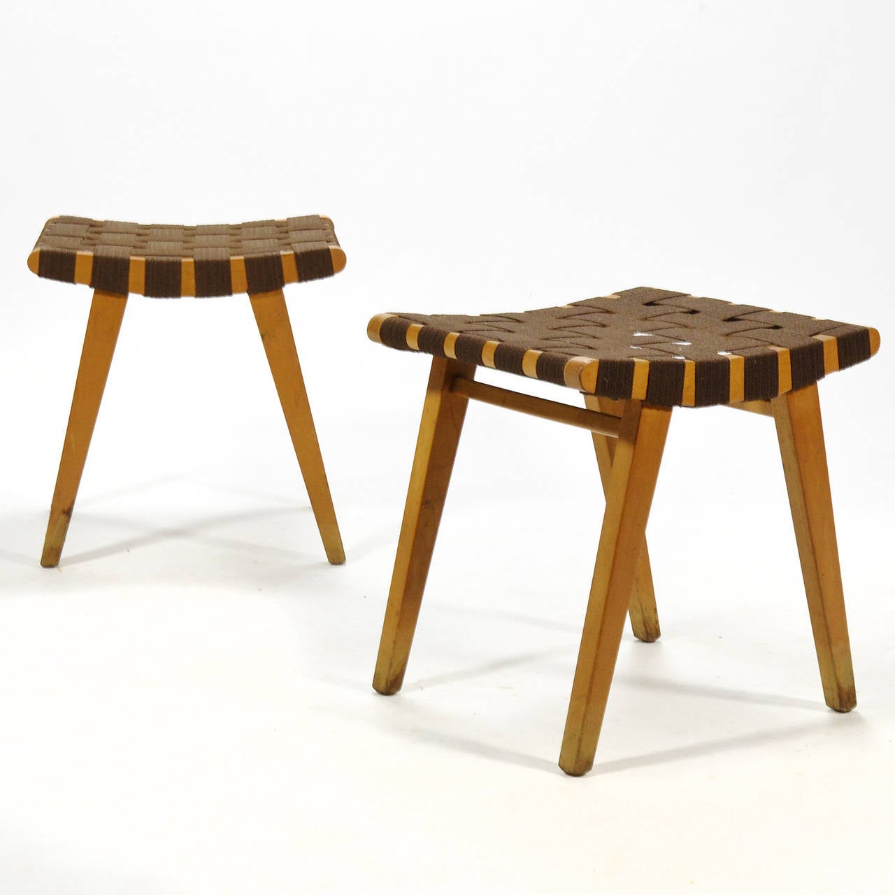 Jens Risom Pair of Stools by Knoll In Good Condition In Highland, IN