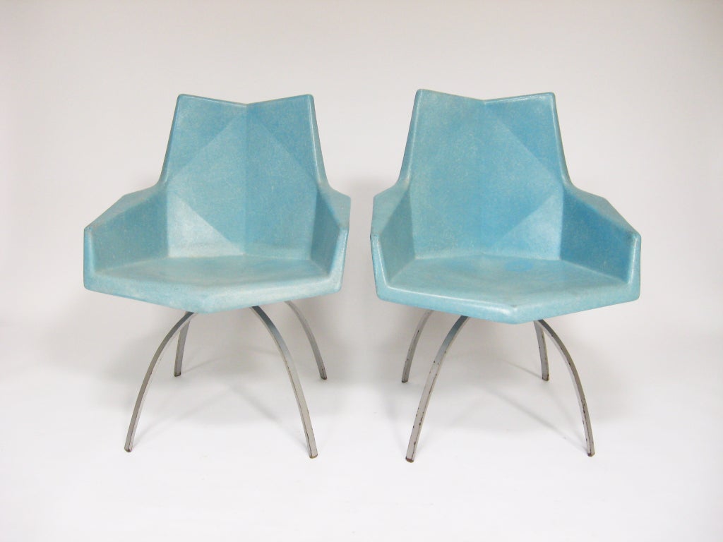 Paul McCobb faceted form chairs with spider bases 4
