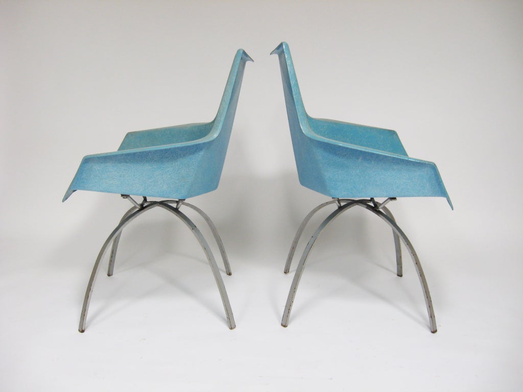 Paul McCobb faceted form chairs with spider bases In Good Condition In Highland, IN