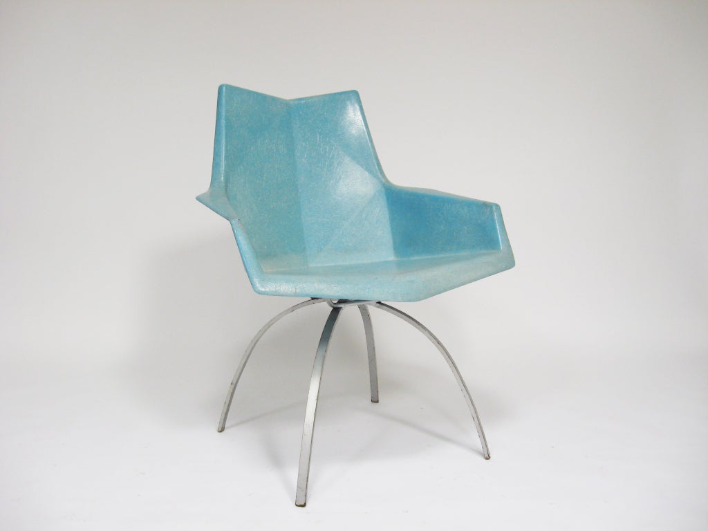 Paul McCobb faceted form chairs with spider bases 1