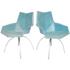 Paul McCobb faceted form chairs with spider bases