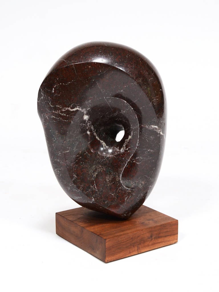 Mid-Century Modern Abstract Marble Sculpture in the Manner of Barbara Hepworth