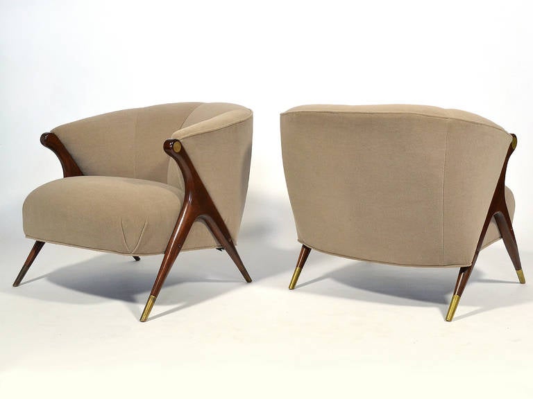 Pair of Sculptural Lounge Chairs by Karpen 1