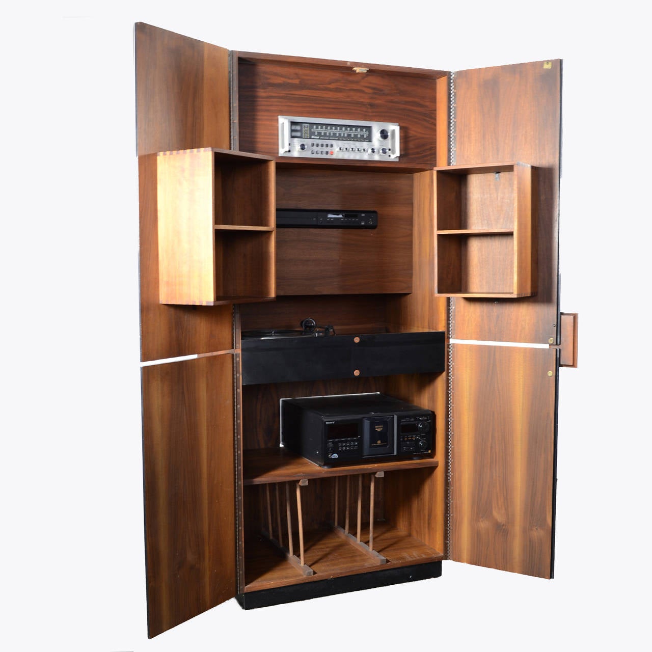 Walnut Richard Thompson Stereo Cabinet or Bar by Glenn of California For Sale