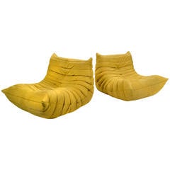 Pair of Michel Ducaroy Togo Lounge Chairs by Ligne Roset