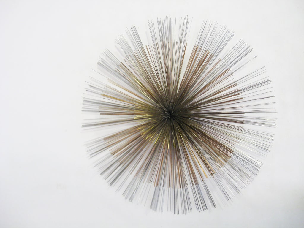 Stainless Steel Oversize Sunburst Wall Sculpture By C. Jere