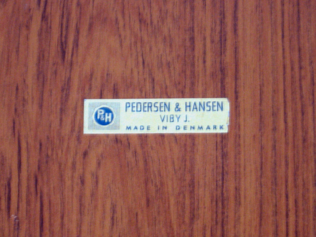 Teak vanity mirror by Pedersen & Hansen In Good Condition In Highland, IN