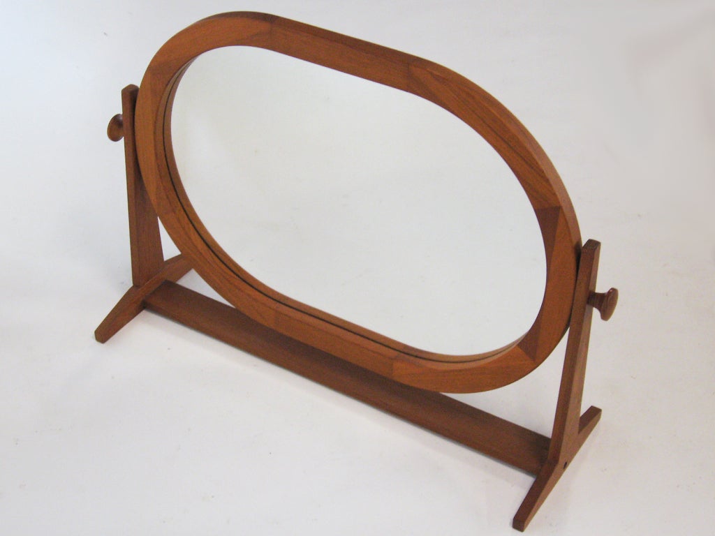 Teak vanity mirror by Pedersen & Hansen 1