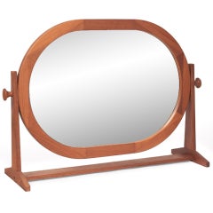 Teak vanity mirror by Pedersen & Hansen