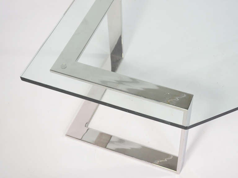 Chrome And Glass Coffee Table By Directional For Sale 1