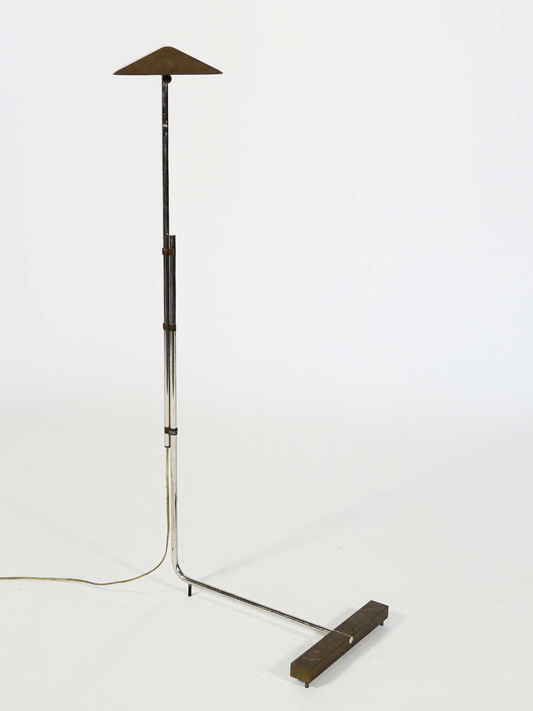 Cedric Hartman Brass and Chrome Adjustable Floor Lamp 3