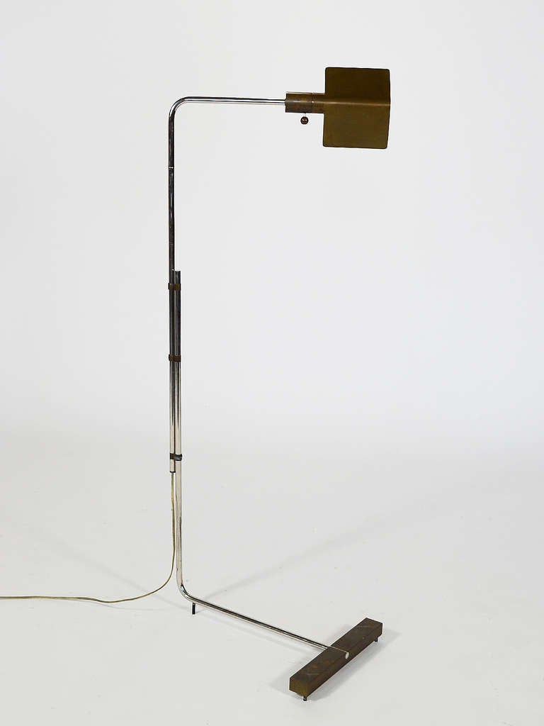 Cedric Hartman Brass and Chrome Adjustable Floor Lamp 4