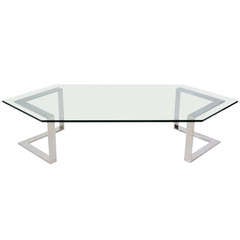Chrome And Glass Coffee Table By Directional 1