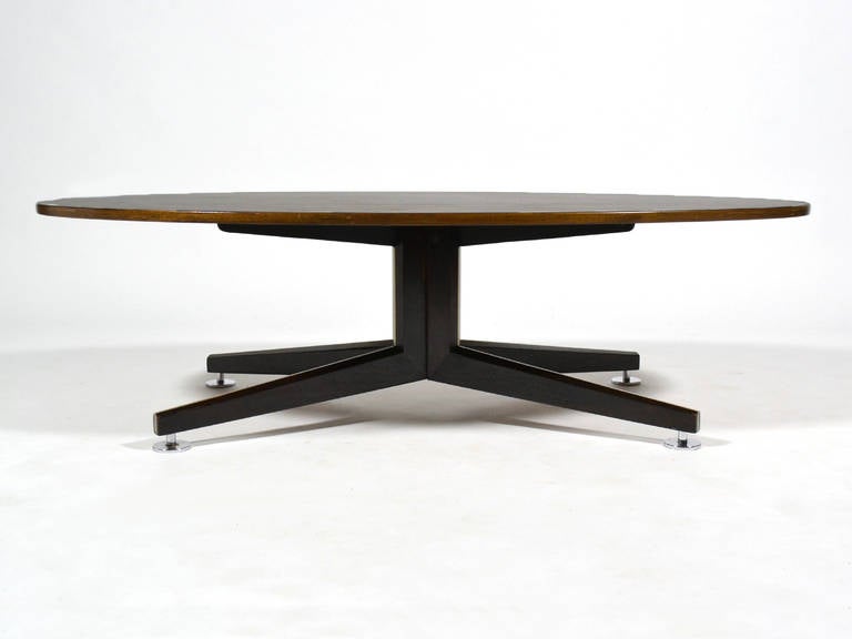 Mid-20th Century Edward Wormley Elliptical Rosewood Coffee Table by Dunbar For Sale