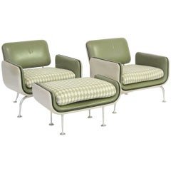 Alexander Girard lounge chairs and ottoman by Herman Miller