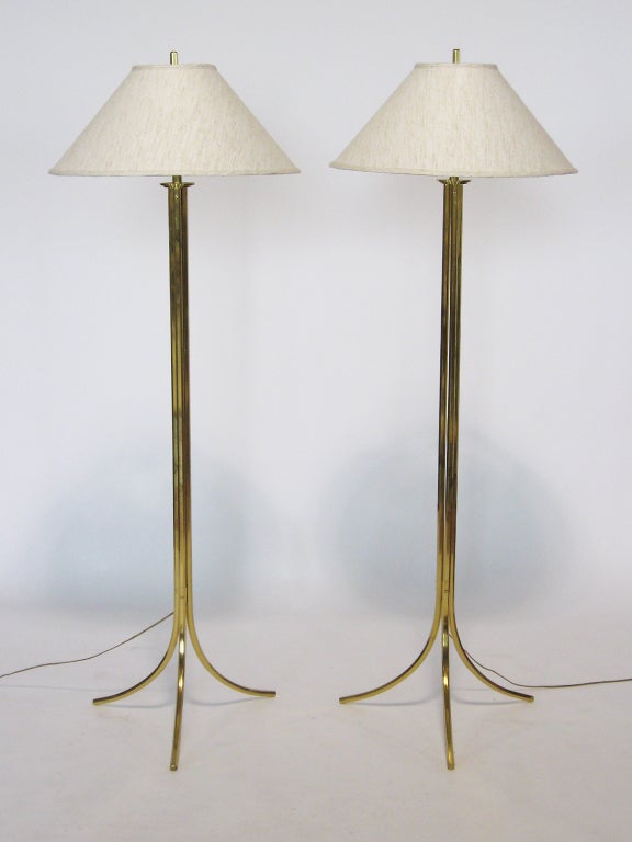 Brass Floor Lamps by Lang-Levin For Sale 4