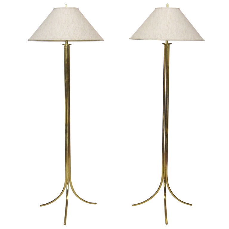 Brass Floor Lamps by Lang-Levin For Sale