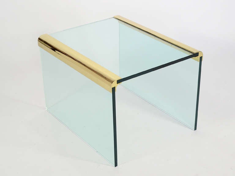 Glass Side Table By Leon Rosen For Pace Collection In Excellent Condition In Highland, IN