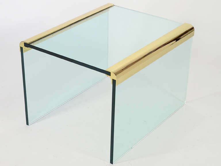 Glass Side Table By Leon Rosen For Pace Collection 1