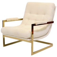 Lounge Chair With Brass Frame By Design Institute Of America