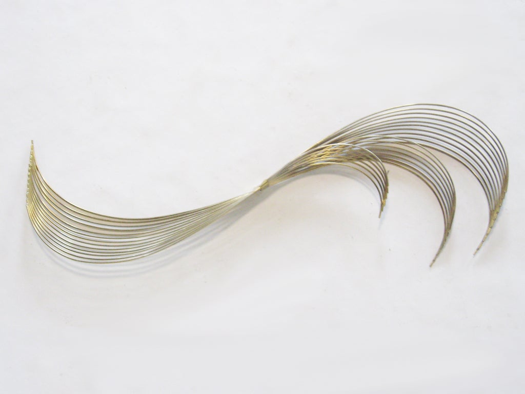 American Jere Brass 'Swoop' or Wave Wall Sculpture
