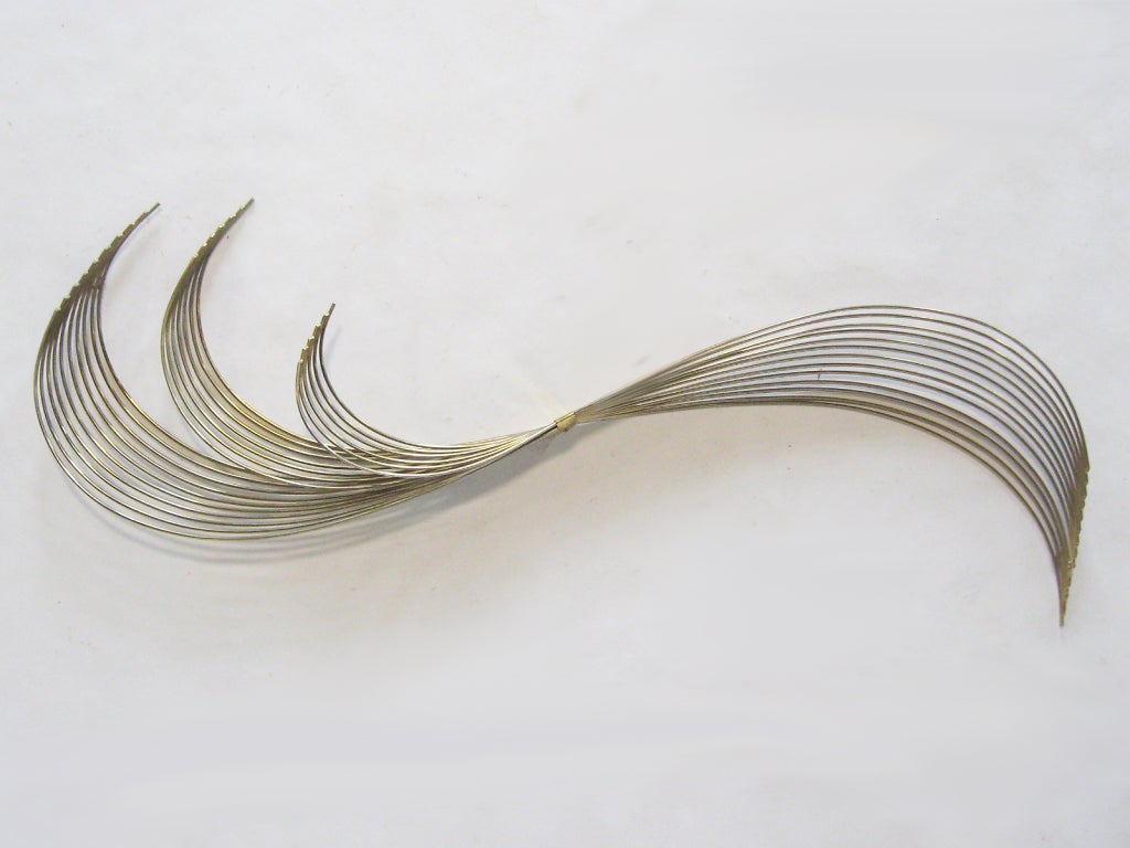 Jere Brass 'Swoop' or Wave Wall Sculpture 1
